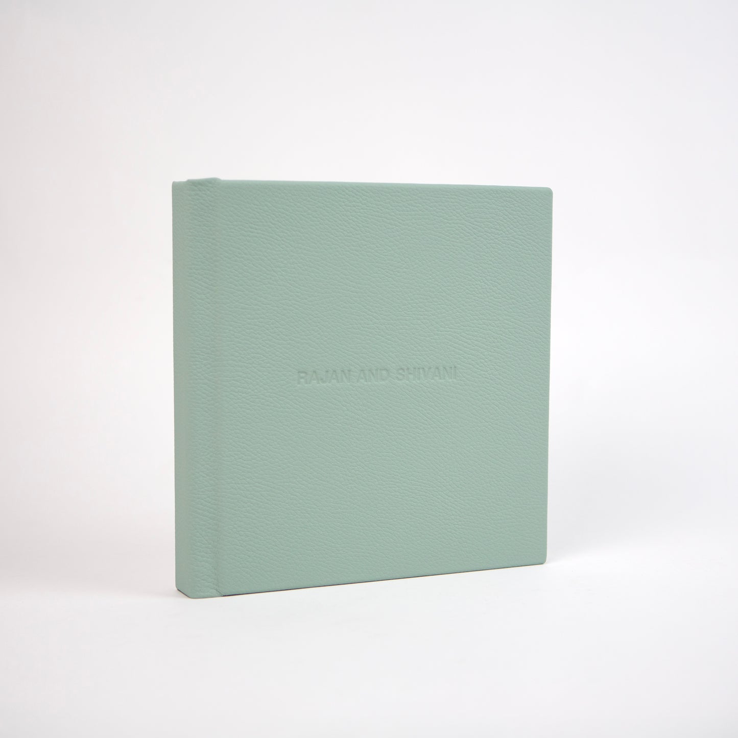 Luxury 8x8" Wedding Guest Book in Jade Leather