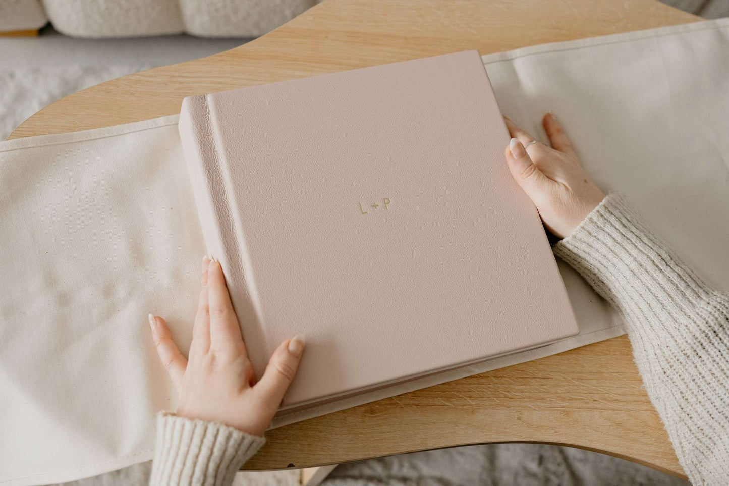 Luxury Matted Album in Blush Leather with Fine Art Printing For Weddings and Family Photos