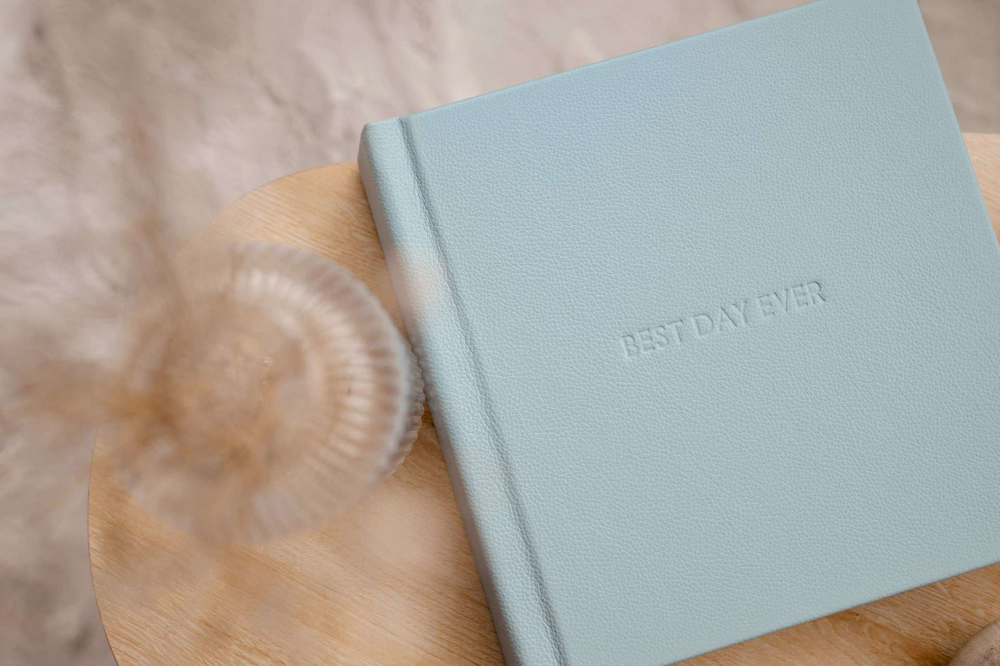 Luxury Matted Album in Regency Blue Leather with Fine Art Printing For Weddings and Family Photos