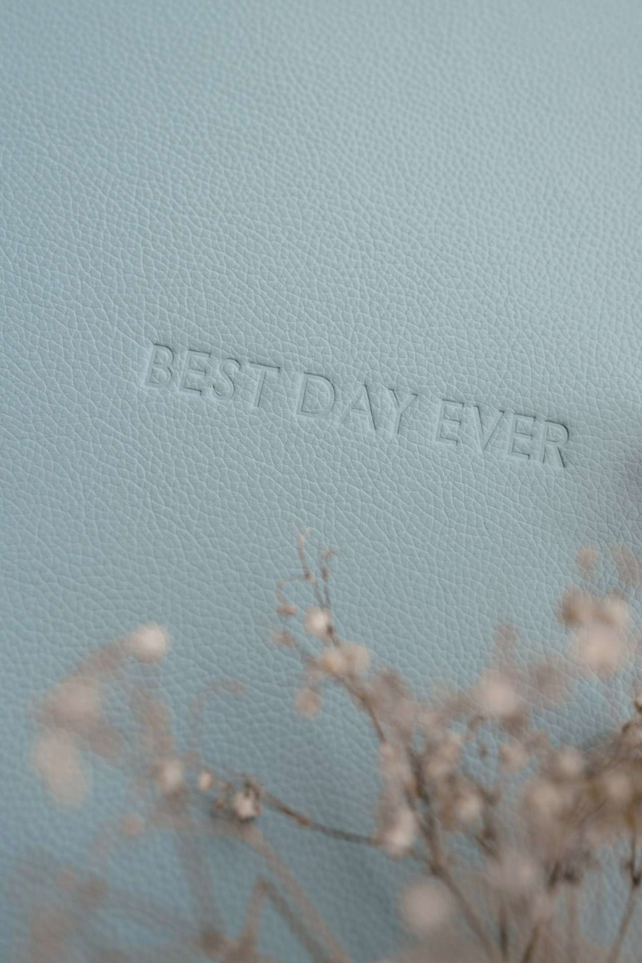 Luxury Matted Album in Regency Blue Leather with Fine Art Printing For Weddings and Family Photos