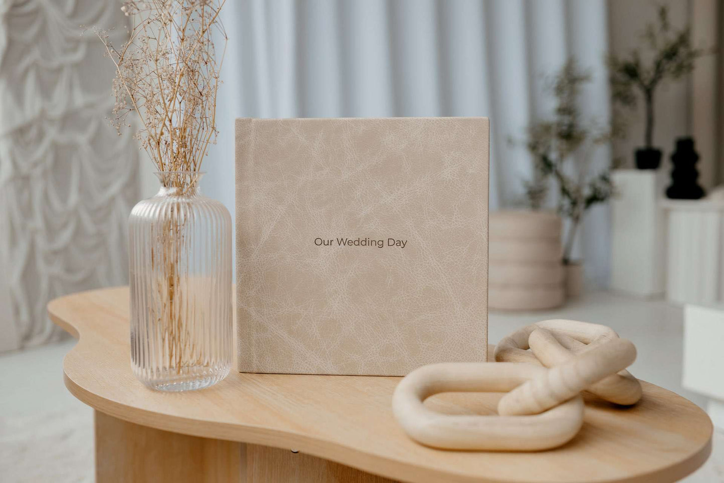 Luxury Matted Album in Sandstone Leather with Fine Art Printing For Weddings and Family Photos