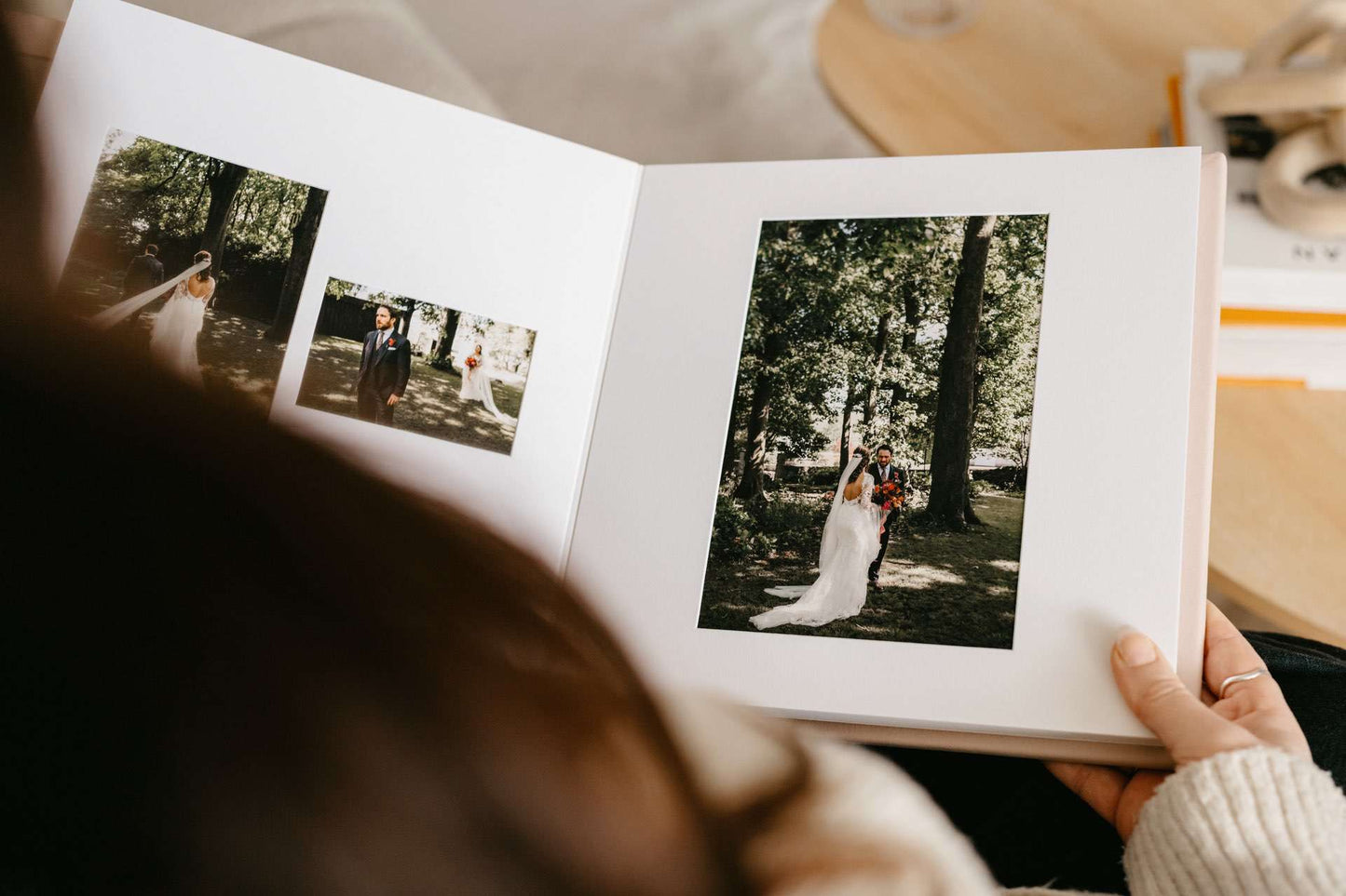 Luxury Matted Album in Blush Leather with Fine Art Printing For Weddings and Family Photos