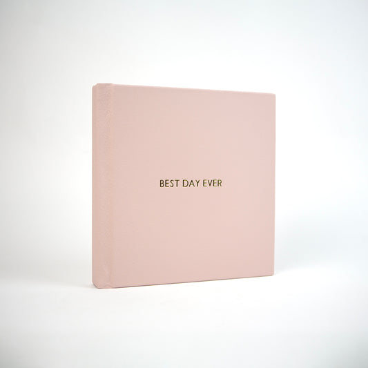 Luxury 10x10" Fine Art Photo Album in Blush Pink Leather For Weddings and Family Photos