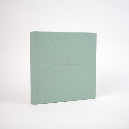 Luxury 10x10" Fine Art Photo Album in Jade Leather For Weddings and Family Photos